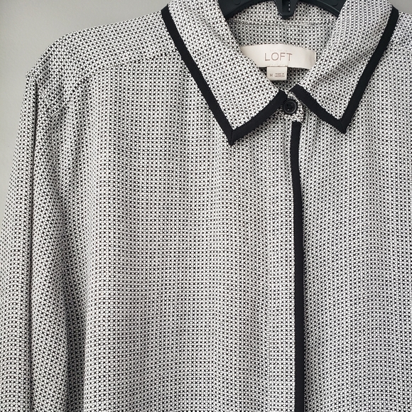 LOFT black and white Blouse - Picture 3 of 4